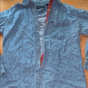 Denim Mountain Lake Button Up